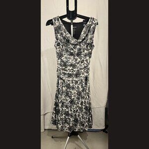 Perceptions Women’s Black & White Dress Size 16 Knee-Length Elegant Workwear